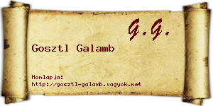 Gosztl Galamb névjegykártya